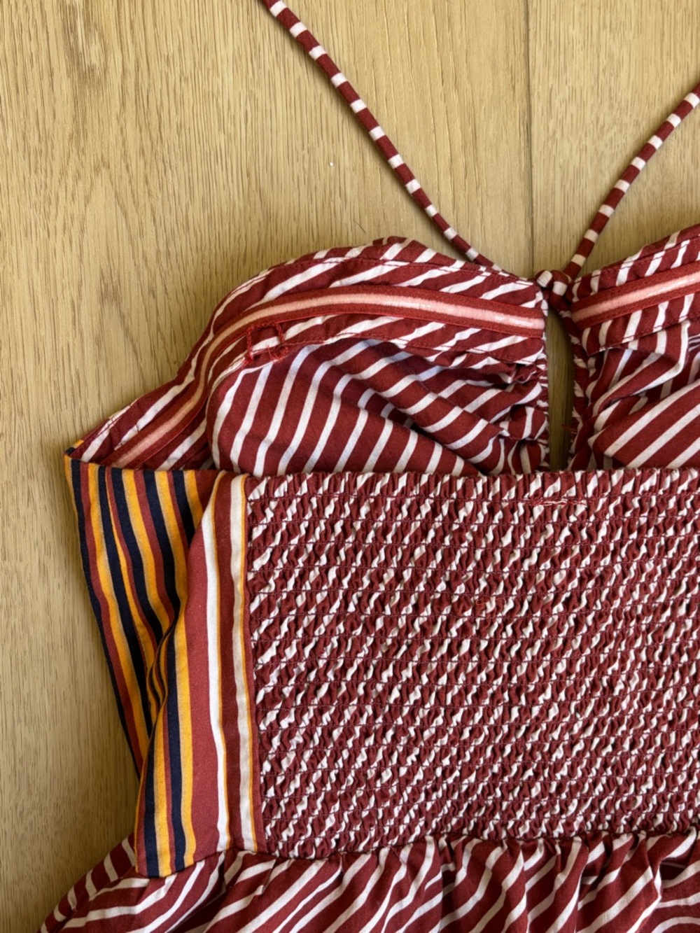 Emily Halter Mini Dress Stripped Summer Boho Size Medium Anthropologie - Picture 9 of 14